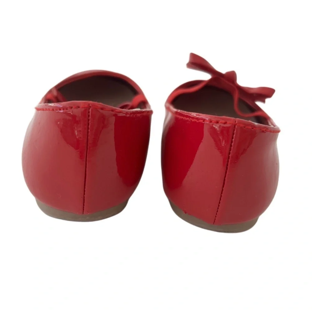 Gymboree Kids Red Glossy Ballet Flats with Bow Strap | Toddler Girl 7